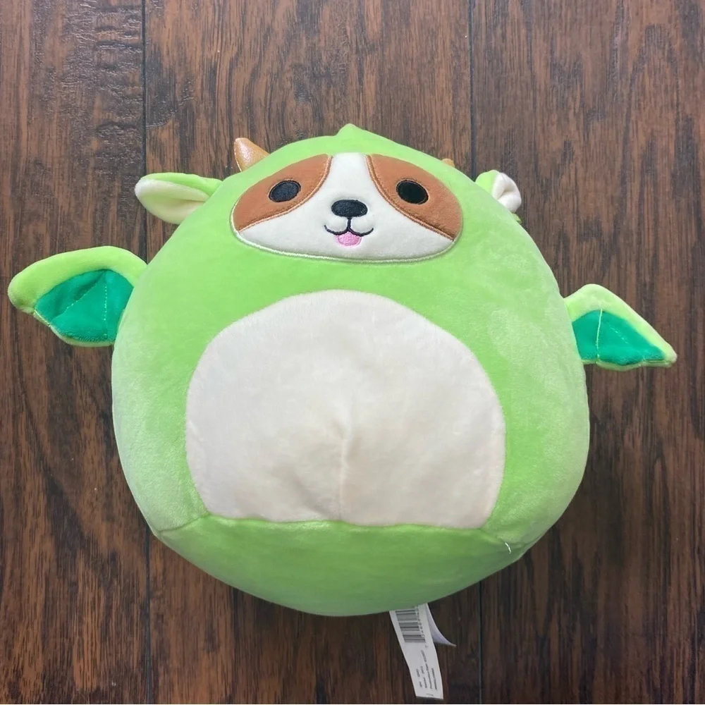 Squishmallows Reginald the Corgi in Green Dragon Costume